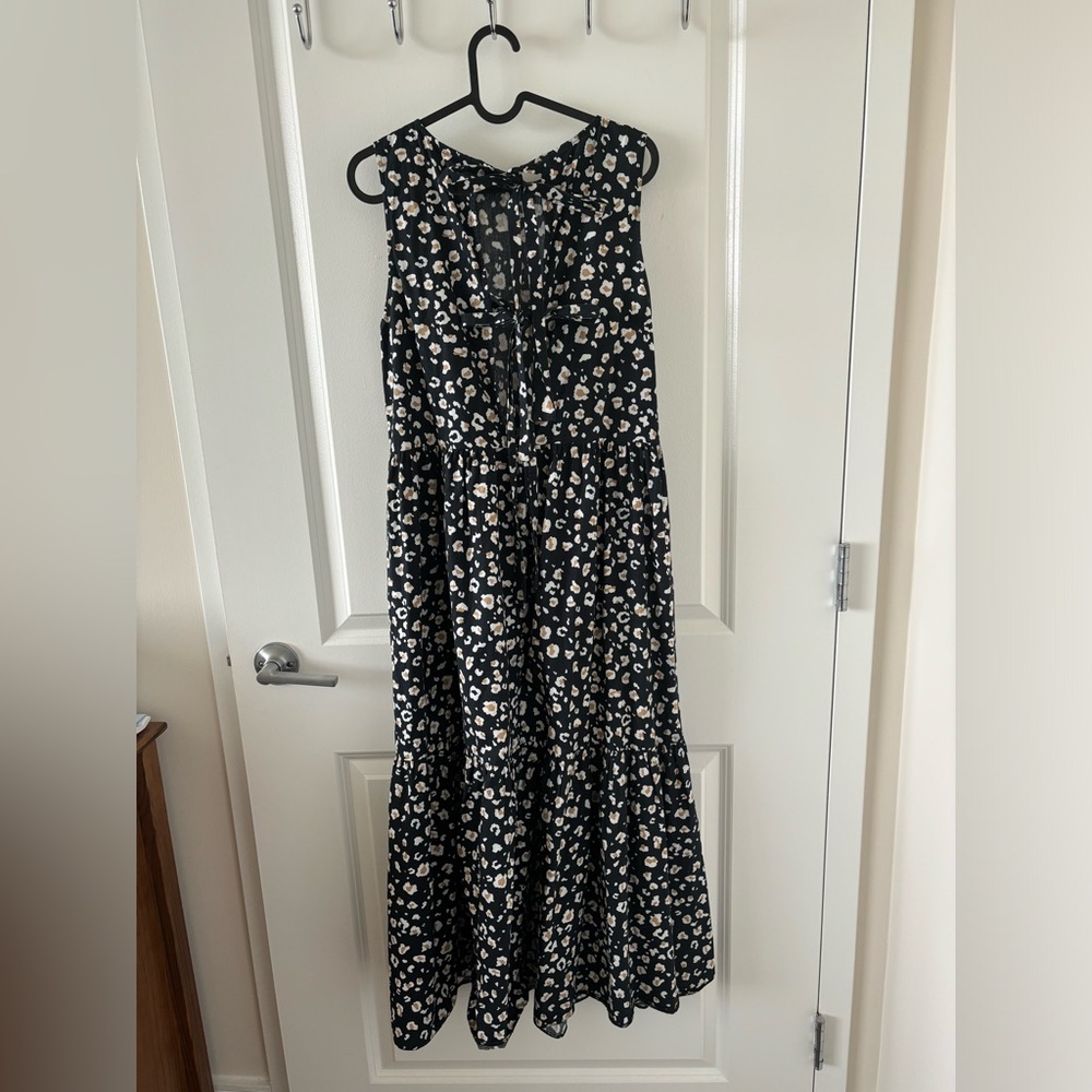 ASOS cheetah print maxi dress US Size 4, tie back